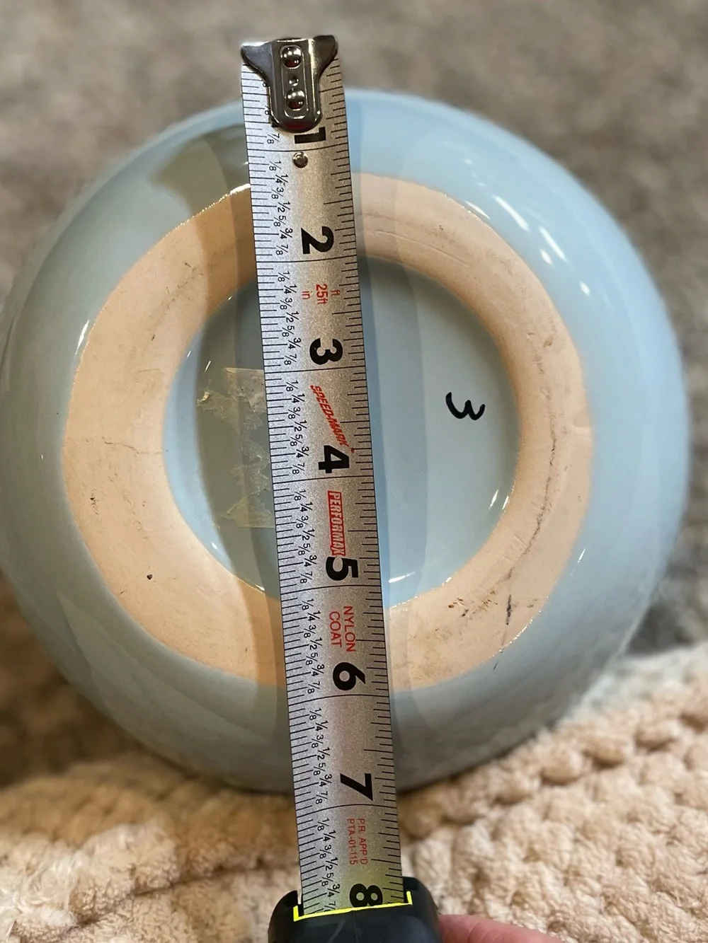 Light Blue Round Ceramic Vase